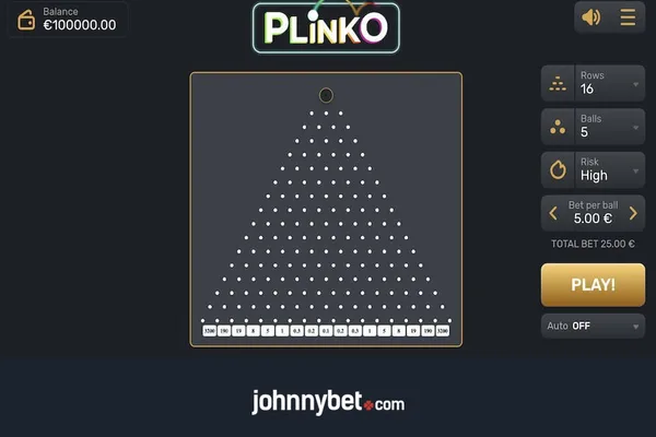 Plinko Pinball Peg Pyramid Risk Levels at 100JILI Philippines